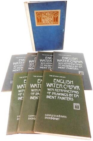 The Studio Library, English watercolour, With Reproductions Of Drawings By Eminent Painters, lacking vol 6, in outer folio case.