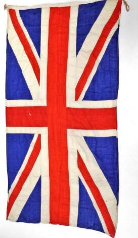 An early 20thC linen Union Jack flag, 209cm W.