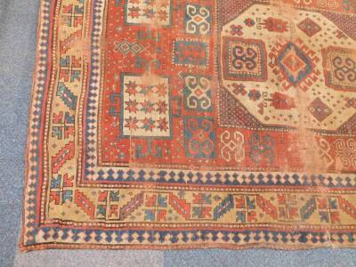 A Kazak Karochoff rug, 222cm x 152cm. (AF) Auctioneers Note: Rug has live moth, and is as found. Viewing is strongly recommended. - 3