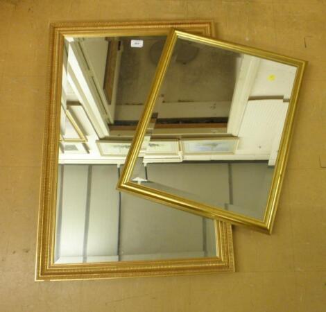 A gilt triple dressing table mirror