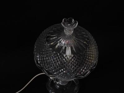 A Waterford cut glass table lamp, with circular cut glass shade, 49cm H. - 2