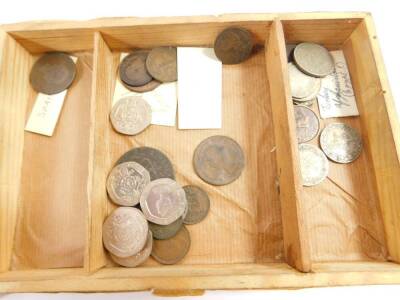 Victorian and later silver and copper coinage, to include five crowns 1889-1891, half crowns, shillings, together with European and World coinage, and Maundy Money. (qty) - 4