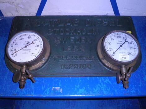 Two ship's manometers