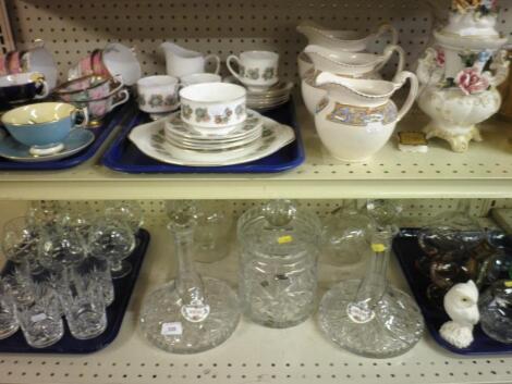 A quantity of china and glassware to include:- Aynsley cups and saucers