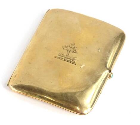 A 9ct gold cigarette case, circa 45g.