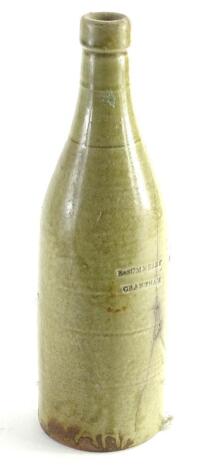 A 19thC J Summerby Grantham stoneware beer bottle, of shouldered form, 30cm H. (AF)