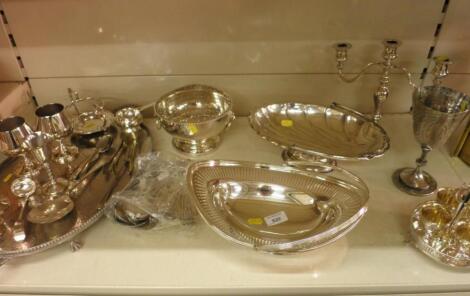 Two silver plated baskets and other plate etc