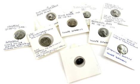 Various Denarius, to include Faustina, Antonius, Pius, Julia Dohna, Porcius Cato and Tragen and Septimus, Sevrus.