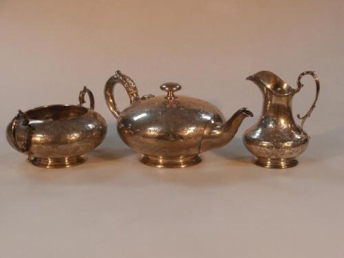 A Victorian silver tea service by Martin Hall & Co.