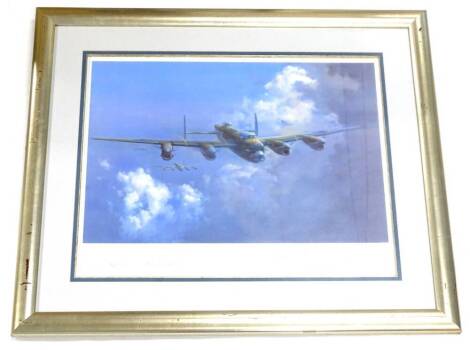 After Frank Wotton. Lancaster, published to mark the 50th Anniversary of the maiden flight of the Lancaster bomber, 1941, signed by the artist and bearing various other signatures, with certificates.