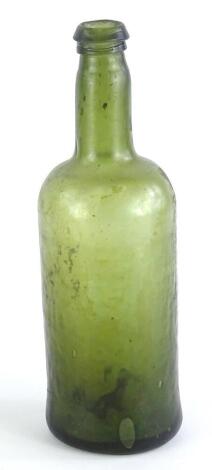 A 19thC green glass wine bottle, 27cm H.