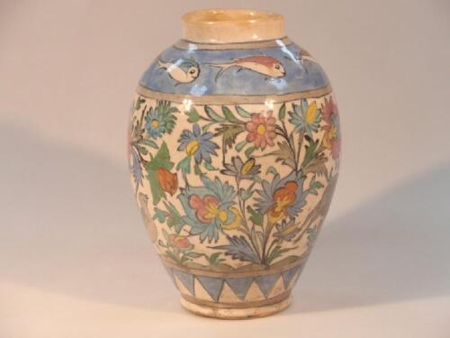 A continental pottery ovoid vase