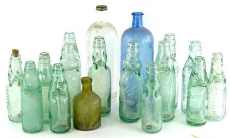 Various glass mineral and other bottles, to include Clarkes World Famed Blood Mixture.