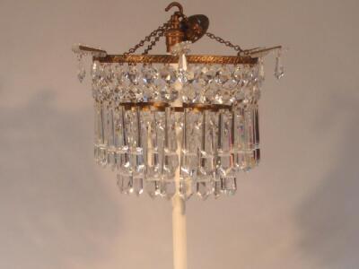 A gilt metal hanging light fitting