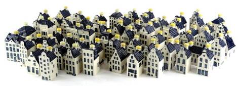 A collection of sixty five KLM blue Delft houses or cottages, list available on request.