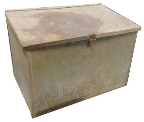 A large galvanized coal bin or log bin, 112cm W.