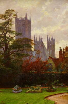 William Logsdail (1859-1944). The Gardens of Eastgate House, oil on canvas, signed, 39.5cm x 27cm. Provenance: Christie, Manson and Woods, lot 173, February 5th 1926, Alfred Shuttleworth Auction, with original catalogue.