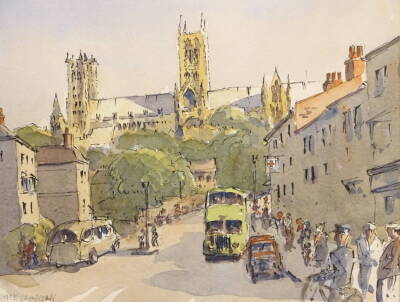 Len Roope (1917-2005). Broadgate Lincoln, watercolour, signed and titled, 22cm, x 28cm.