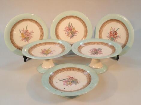 A Victorian Copeland china dessert service comprising 12 plates