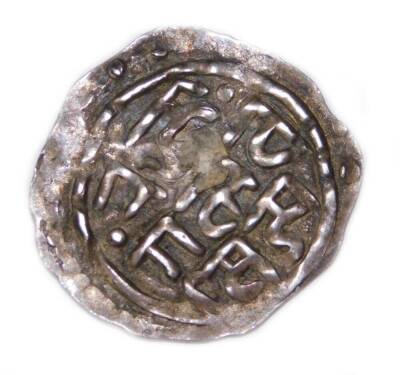 An early hammered silver coin, probably Arabic or Islamic, 2cm W. - 2