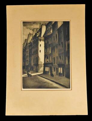 Christopher Richard Wynne Nevinson (1889-1946). Street scene, engraving, signed to the mount, 35cm x 24cm. - 2