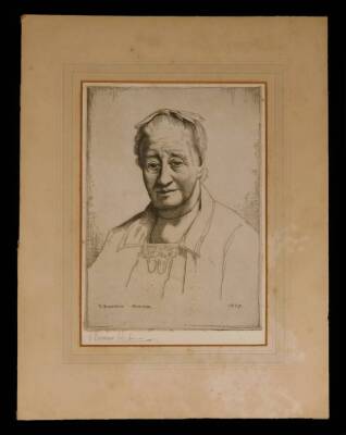 Edward Bouverie Hoyton (1900-1988). Portrait, quarter profile, etching, signed and dated 1935, 26cm x 18cm. - 2