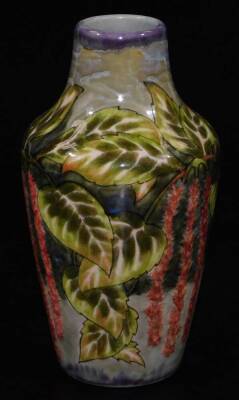 A Cobridge pottery vase by Philip Gibson, of shouldered form, decorated with trees and trailing branches, signed and impressed marks beneath, 18cm H. (boxed) - 2