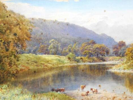 Ebenezer A Warmington (1830-1903). On The Conway, North Wales, watercolour, signed and attributed, 26cm x 52cm.