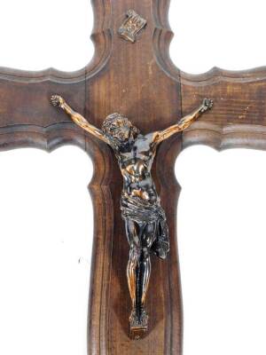 Various oak backed and metal crucifixes, to include several free standing examples, 60cm H, etc. (a quantity) - 2