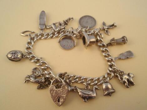 A silver charm bracelet