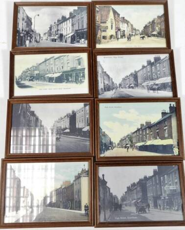 Eight framed photographic prints of Grantham, to include High Street, early 20thC scene, 14cm x 19.5cm, etc. (8)