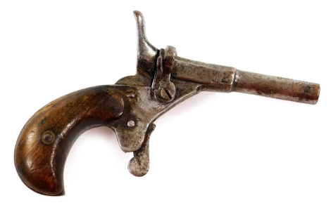 A small Belgium starter pistol, with polished walnut stock, 11cm W.