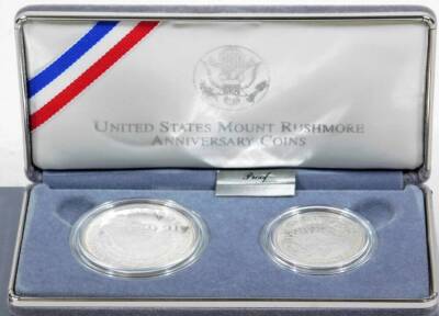 The United States Mount Rushmore Anniversary proof coin set, in fitted case with paperwork. - 2