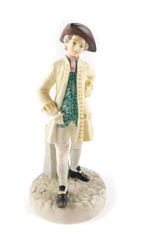 A Royal Worcester Hadleigh Collection figure modelled as The Gallant, After a figure modelled by James Hadleigh 1884, printed mark, 21.5cm H.