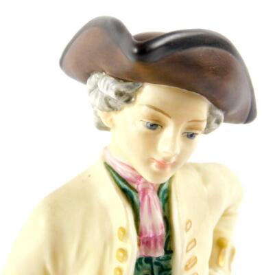 A Royal Worcester Hadleigh Collection figure modelled as The Gallant, After a figure modelled by James Hadleigh 1884, printed mark, 21.5cm H. - 2