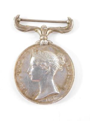 A Queen Victoria Crimea Medal, unnamed or polished out, ribbon lacking.