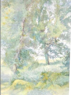 Jacques H Juilleat (Swiss, 1777-1860). View of a woodland through trees, watercolour, signed, 40.5cm x 28cm. - 2