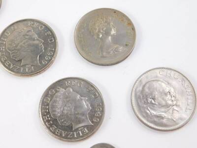 Coins and bank notes, including three Victorian crowns, 1890 (x2) and 1892, Marie Therese Dollar, commemorative crowns, three Fforde ten shilling notes and an O'Brien ten shilling note, and a George V three shillings postal order. (qty) - 7