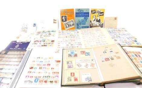 Philately. Great Britain and World stamps, including GB definitives, and commemoratives, mint and used, in a Wanderer stamp album, four further albums, two stock albums and loose. (qty)