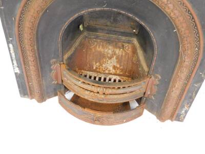 A Victorian cast iron fire surround, with grate, 98cm H, 96cm W. - 2