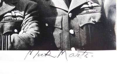 A photograph of Dambuster Air Crew Members Guy Gibson VC and Mick Martin, signed by Mick Martin. - 2