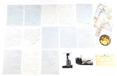 A group of letters written to the vendor by Dambuster Gunner Fred Tees, together with two photographs.