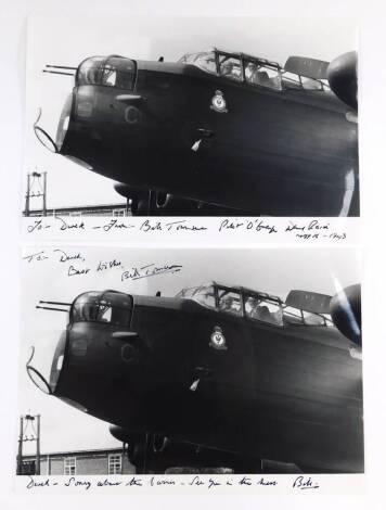 Two photographs of Lancaster signed to the vendor by Dambuster's Pilot Bill Townsend.