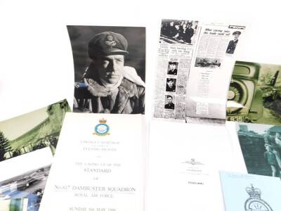Guy Gibson and Dambuster's interest. A selection of reprint photographs, and newspaper cuttings. (quantity) - 5