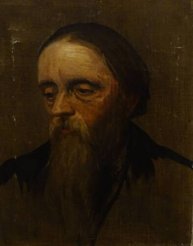 19thC School. Head and shoulders portrait of a bearded gentleman, oil on canvas, 47cm x 37cm.