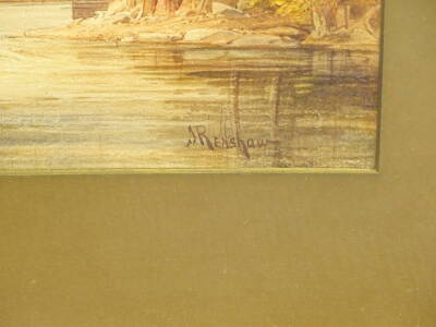 Joshua Renshaw (act. 1886-1894). Barden Bridge, Warkdale York, watercolour, signed and titled verso, 27.5cm x 38cm. - 3