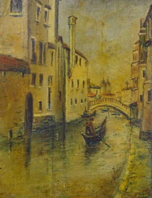 V. Mathias (19thC/20thC). Canal Venice, oil on board, signed and titled verso, 30cm x 22cm.