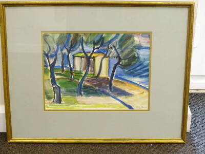 Antonin (Tony) Bartl (1912-1998). Landscape with trees, watercolour, signed, 30.5cm x 40.5cm. - 2