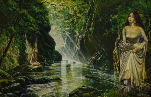 David Weston. Fairy Glen - The Princess, oil on canvas, signed, dated (19)94, titled verso, 59.5cm x 90cm.