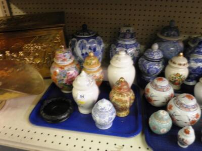 A quantity of modern Chinese jars and covers etc